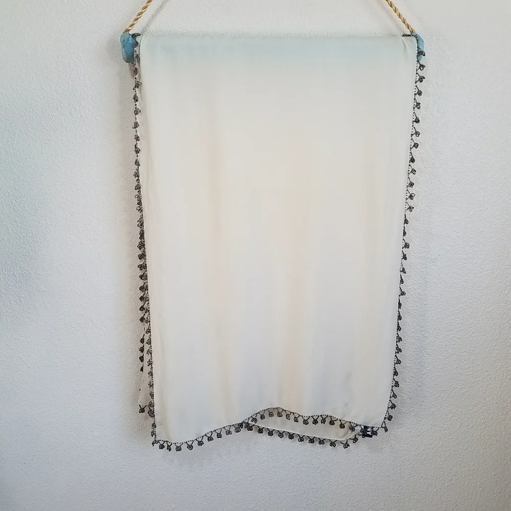 DKNY Vintage Silk Beaded Scarf - Picture 1 of 5